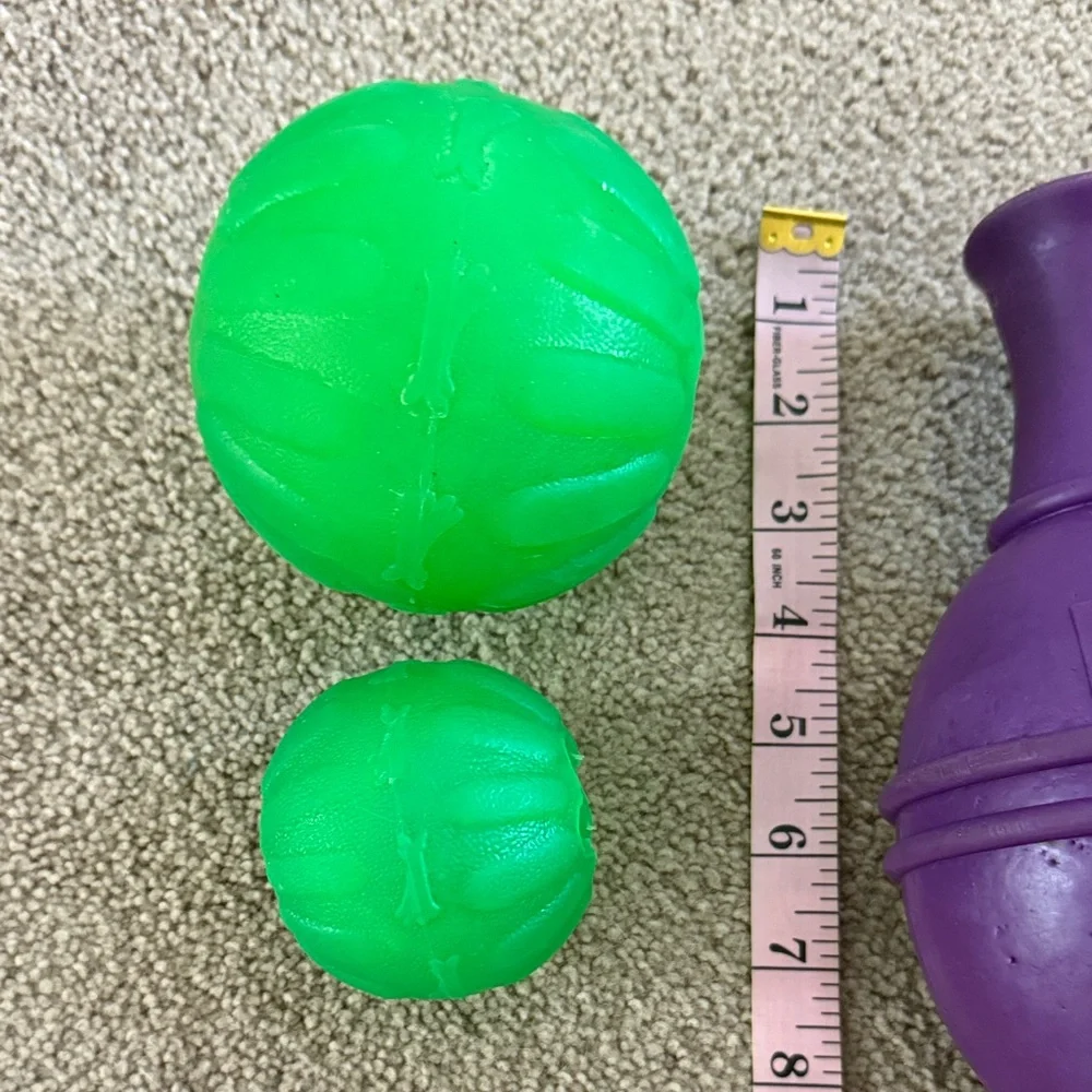 Interactive Purple and Green Dog Treat Puzzle Toy Set Brain Games